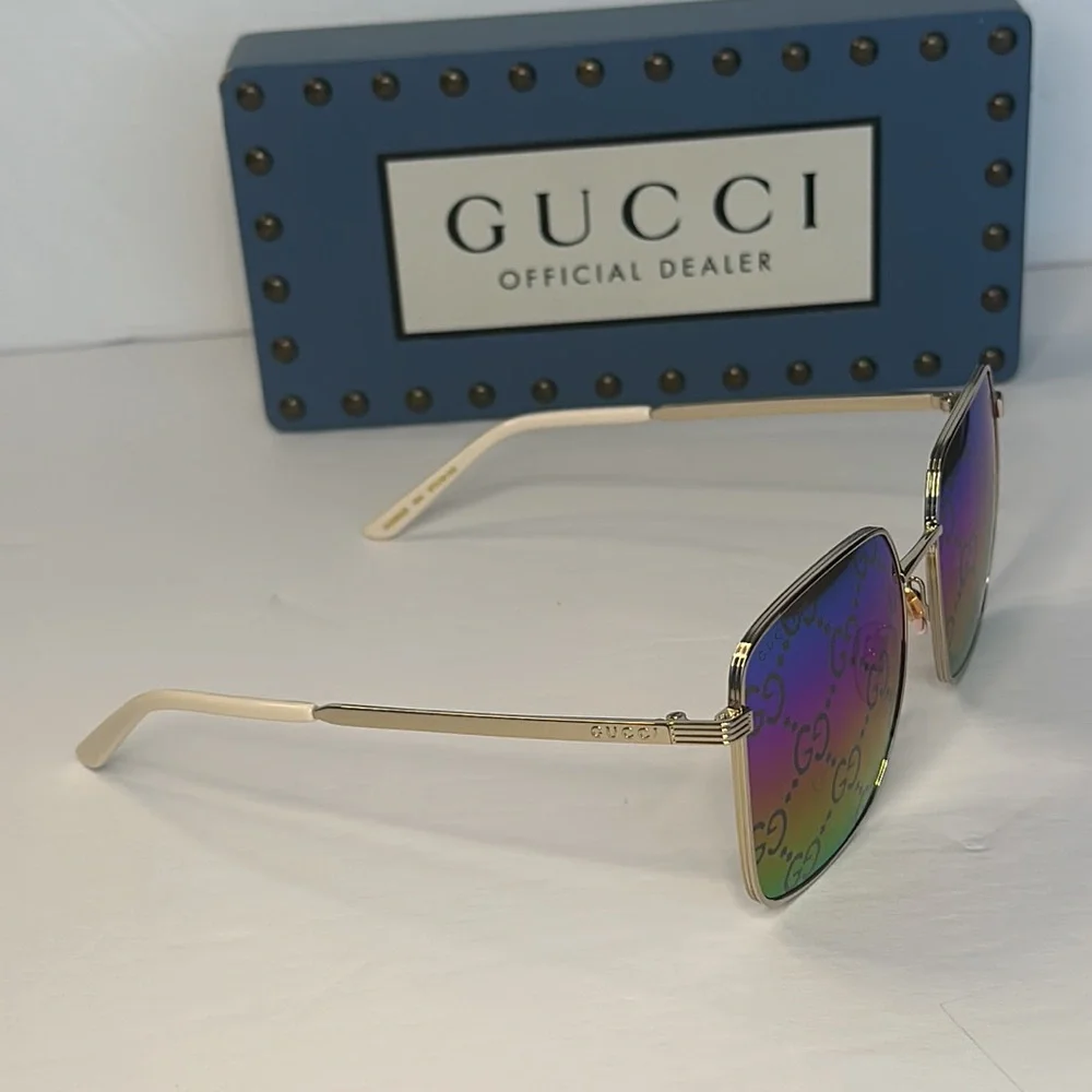Authentic New - GUCCI Multicolor Square Ladies Sunglasses GG0802S 004 57
